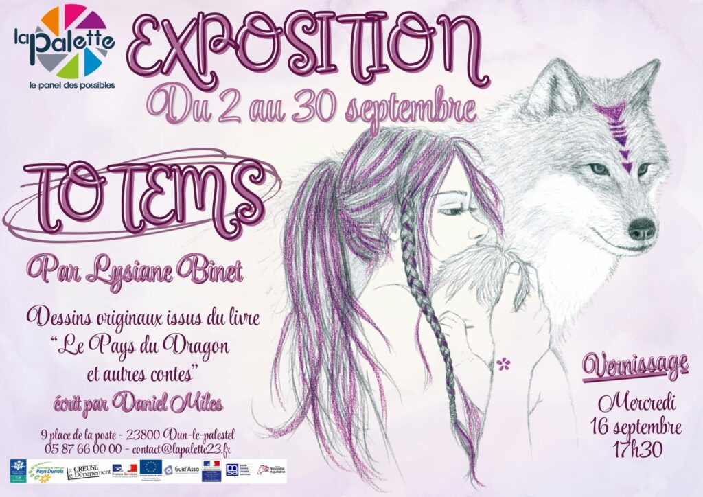 Expo Totems à La Palette, Dun-le-Palestel, par Lysiane Binet